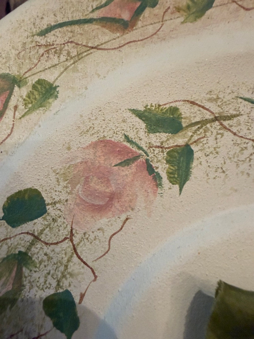 Vintage Floral Cake Carrier - White with Pink Rose Design - Picture 4 of 6